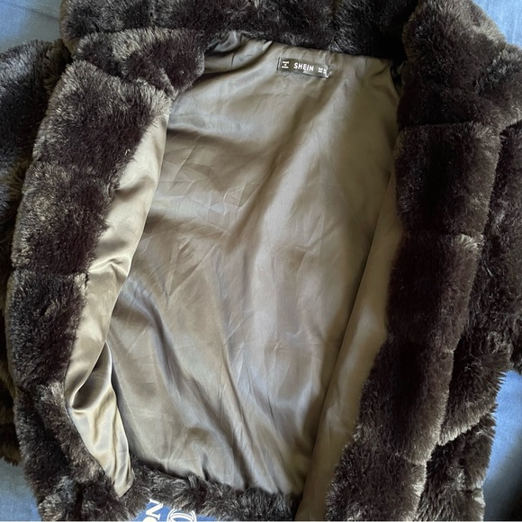 SHEIN solid open front fuzzy jacket - Picture 3 of 6